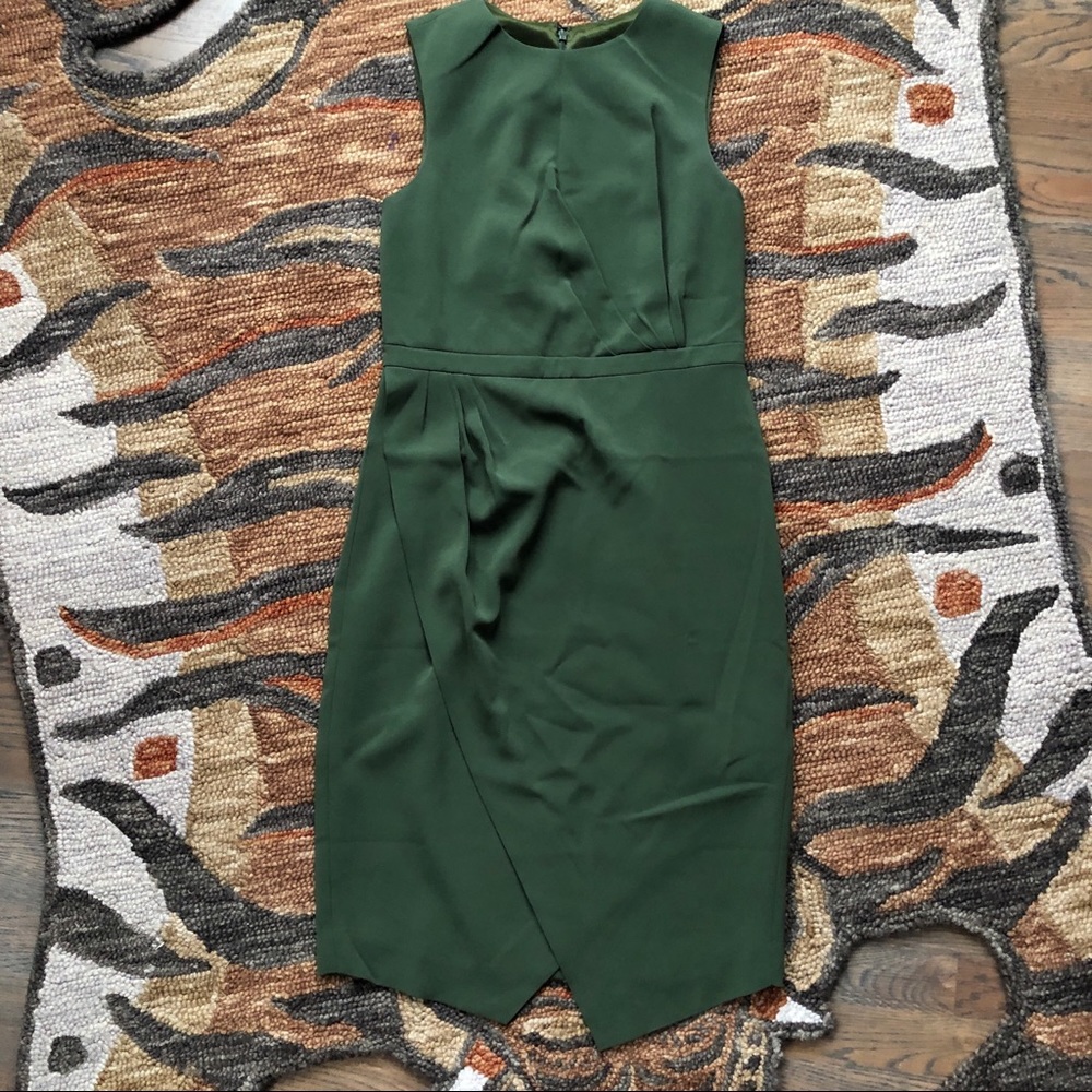 Green J Crew Sheath Dress, Tulip Hem | 4